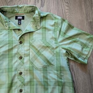 Alaskan Hardgear Duluth Trading Co Green Plaid SS Fishing Shirt Men's Large Tall